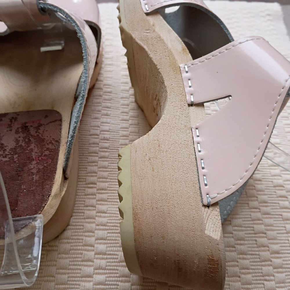 NWT.Hanna Andersson Swedish wooden Clogs in pink leather - Sandals Size 37. - Picture 6 of 8